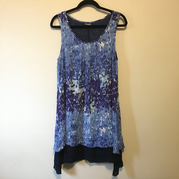 Papa Vancouver Womens Flowy Bi-layer Sleeveless Rayon Boho Dress - M - Picture 1 of 15